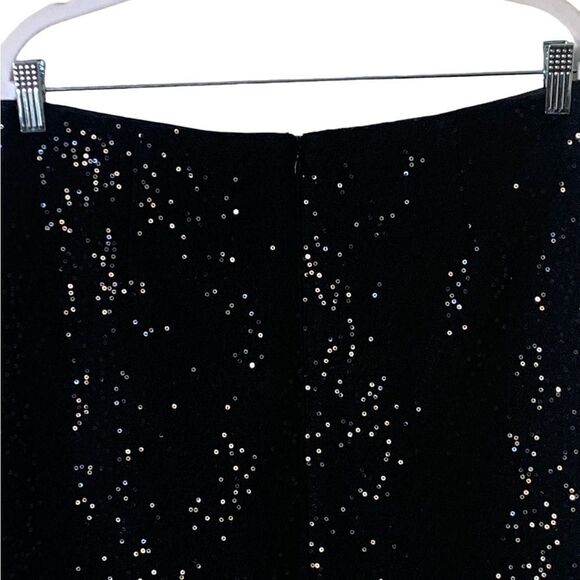 Ann Taylor Black Wool Blend Sequined Mini Skirt | Size 6 - Picture 7 of 9